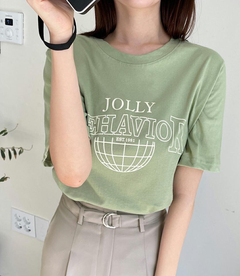 BEHAVIOR半袖Tシャツ・全4色・t02097 レディース 【tops】トップス 半袖 Tシャツ ロゴT ロゴ レタリング コットン 春 夏 ゆったり ラフ 楽ちん パステル 白 黒 カジュアル 韓国ファッション
