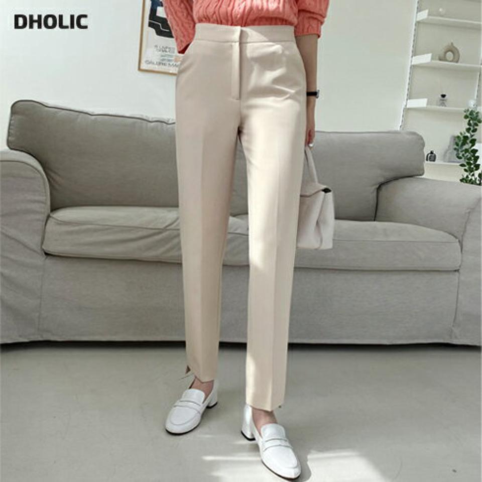 アンバランステーパードスラックス・全3色・b00196 レディース 【pt】パンツ スラックス ユニーク ロング テーパード 無地 シンプル 単色 春 夏 秋 冬 アンバランス ダーツライン オフィスカジュアル きれいめ 大人 韓国ファッション ハイホリHIHOLLI