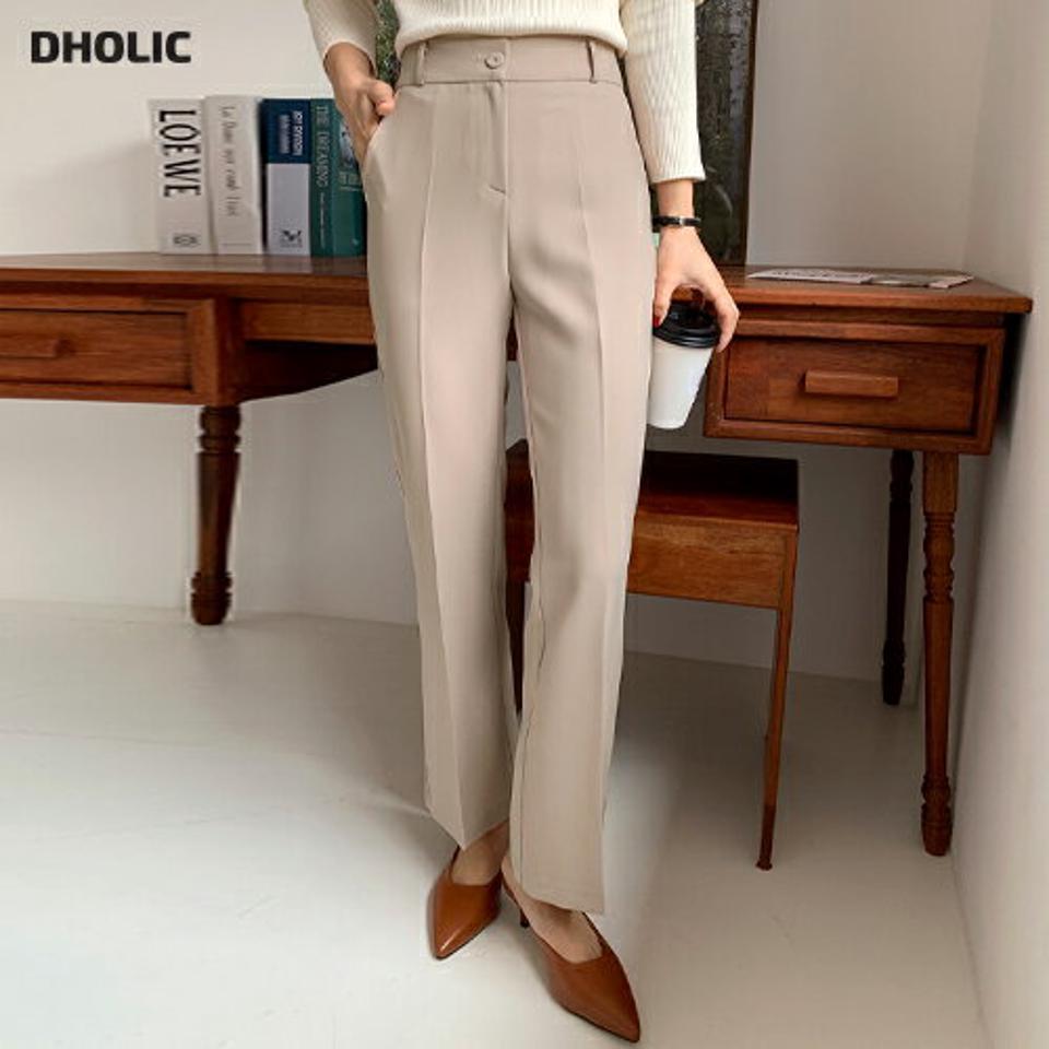 セミフレアスラックス・全3色・t66325 レディース 【pt】韓国ファッション ボトムス ロング ロングパンツ スラックスパンツ スラックス セミフレア ハイウエスト 無地 シンプル フェミニン カジュアル 春 秋 冬