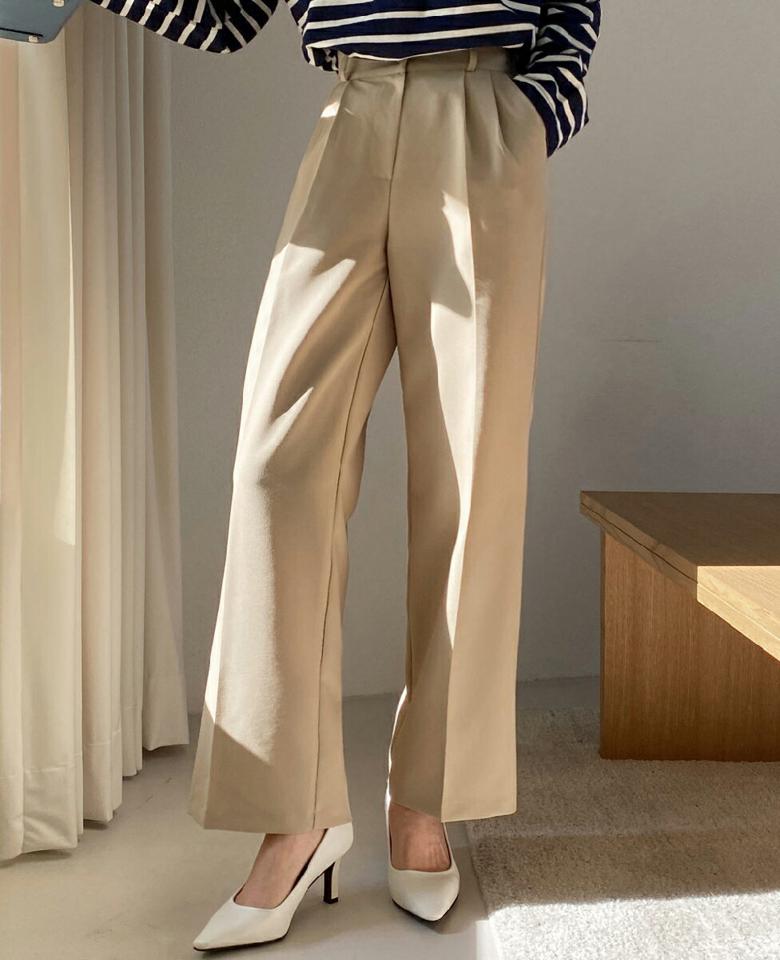 バックゴムワイドスラックス・全4色・t71821 レディース 【pt】スラックス パンツ ズボン ロングパンツ ワイドパンツ 無地 ベーシック 大人 オフィスカジュアル ハイウエスト ダーツ クリスマス 春 秋 冬 韓国ファッション ハイホリHIHOLLI 人気