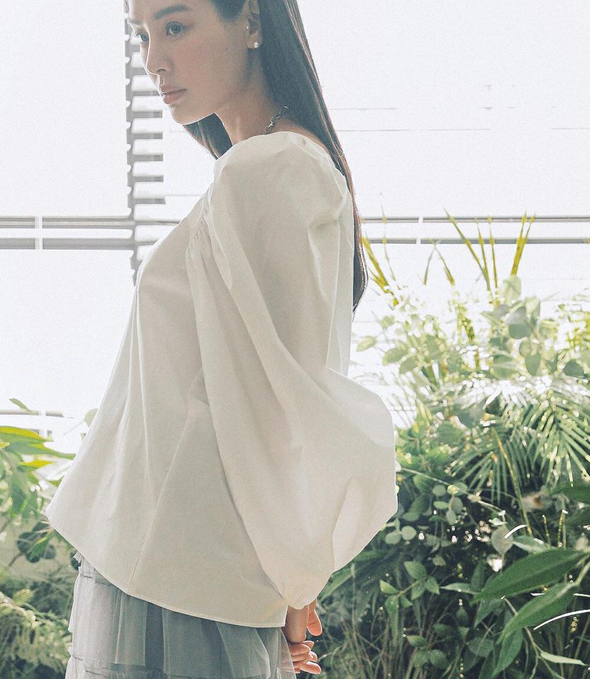 Vネックラグランブラウス・全2色・t00191 レディース 【bl】トップス ブラウス 長袖 ラグランスリーブ Vネック 単色 無地 シンプル フェミニン ナチュラル ギャザー 体型カバー ゆったり オーバーサイズ 春 秋 韓国ファッション ハイホリHIHOLLI