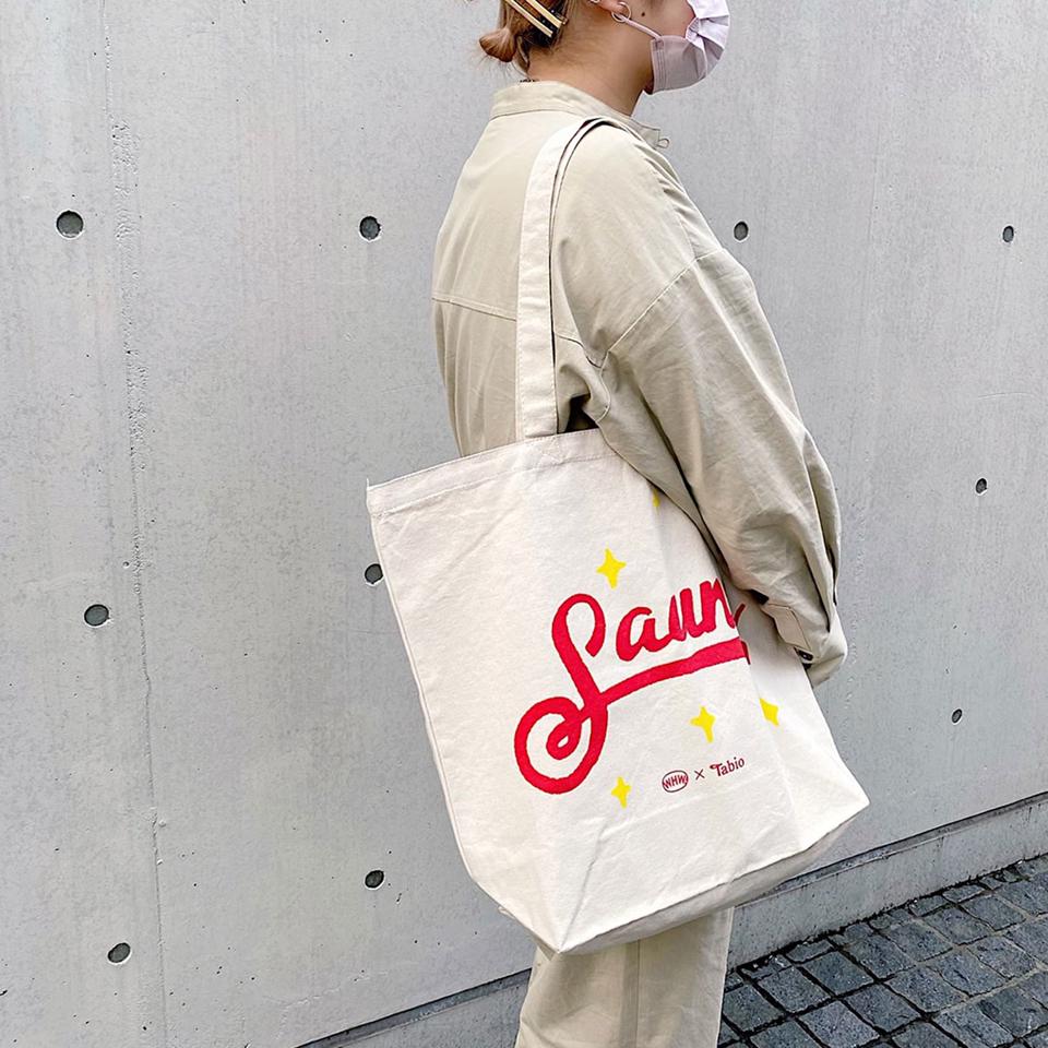 【全品送料無料～6/26 09:59迄】【あす楽】【公式 Tabio】 WHW! ×Tabio【Sauna】コットンバッグ / 靴下屋 靴下 タビオ WEB限定 エコバッグ 雑貨 綿 トートバッグ バック かばん 日本製
