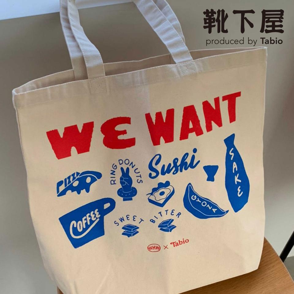 【全品送料無料～6/26 09:59迄】【あす楽】【公式 Tabio】 WHW！×Tabio 【Food】コットンバッグ / 靴下屋 靴下 タビオ WEB限定 エコバッグ 雑貨 綿 トートバッグ バック かばん 日本製