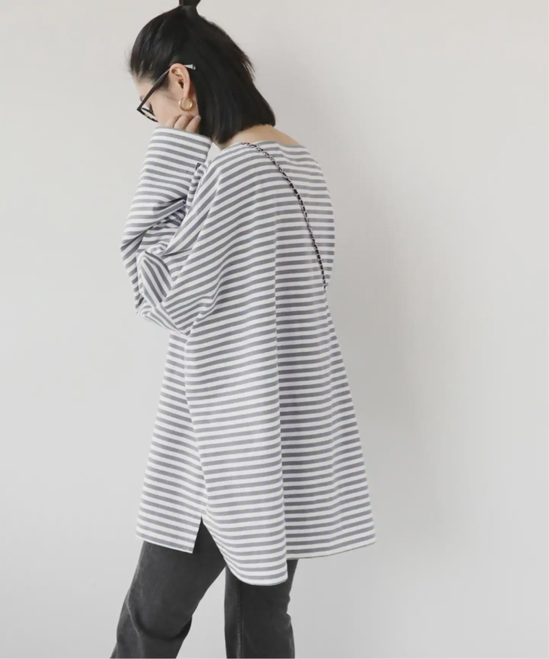 《WEB限定追加》別注【WIFFLE】*RELUME BIG BORDER TEE：ボーダーTシャツ◆（JOURNAL STANDARD relume）