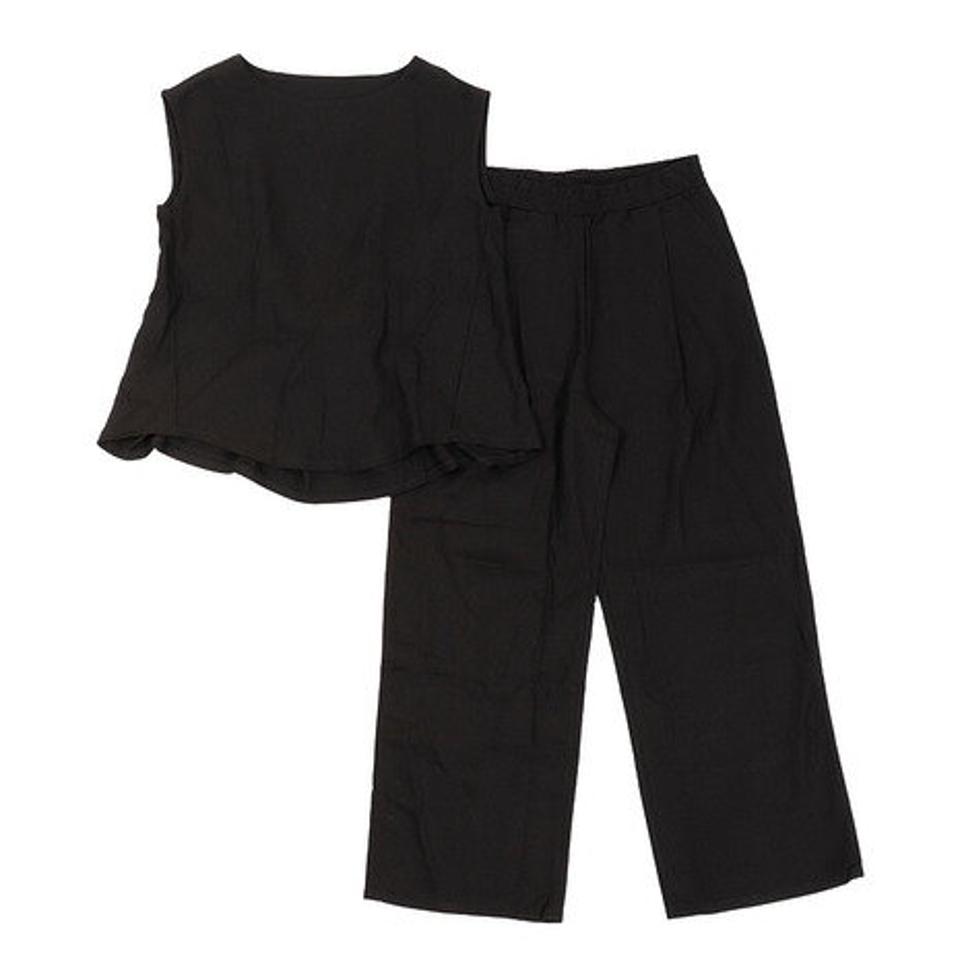 クローバーリーフ（LOVERS' LANE 45） シャツ レディース ノースリーブ ロングパンツ セットアップ 2点セット 01800615-BLK ブラック 黒 （レディース）