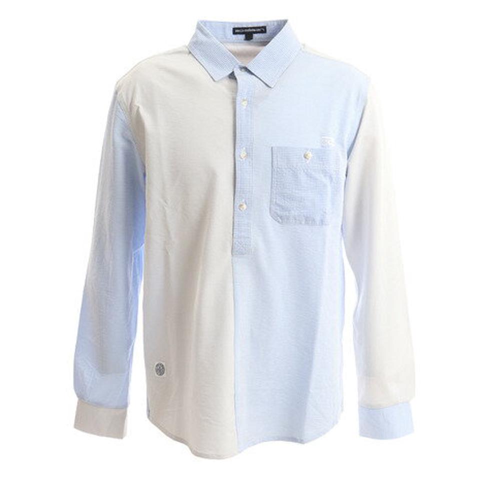 ROSASEN ゴルフウェア ポロシャツ メンズ 36Gピケ サッカークレイジー長袖シャツ 044-22211-091 (メンズ)