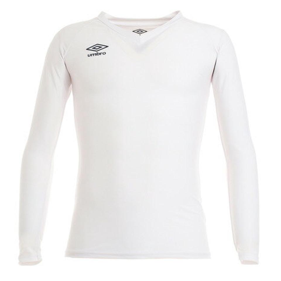 アンブロ(UMBRO) サッカー ウェア メンズ 長袖パワーインナーVネックシャツ UAS9701L WHT インナー アンダーシャツ (メンズ)