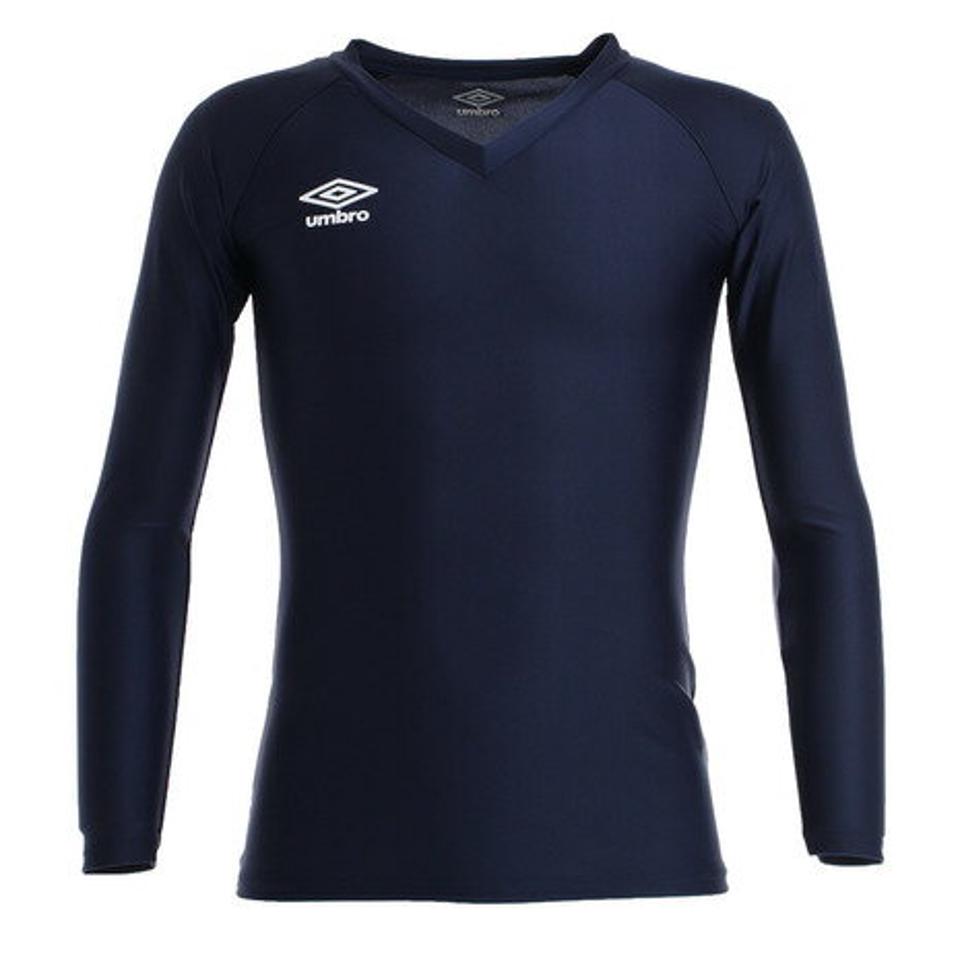 アンブロ(UMBRO) サッカー ウェア メンズ 長袖パワーインナーVネックシャツ UAS9701L NVY インナー アンダーシャツ (メンズ)