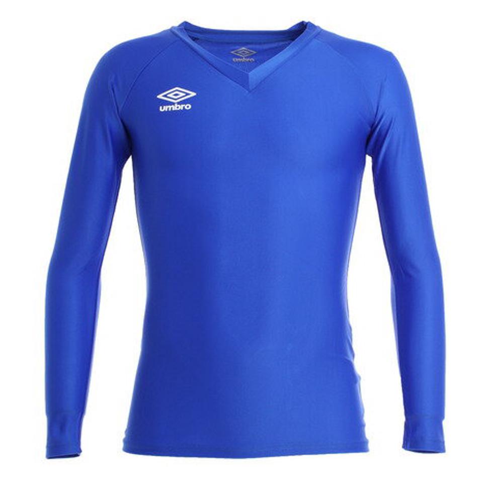 アンブロ(UMBRO) サッカー ウェア メンズ 長袖パワーインナーVネックシャツ UAS9701L BLU インナー アンダーシャツ (メンズ)