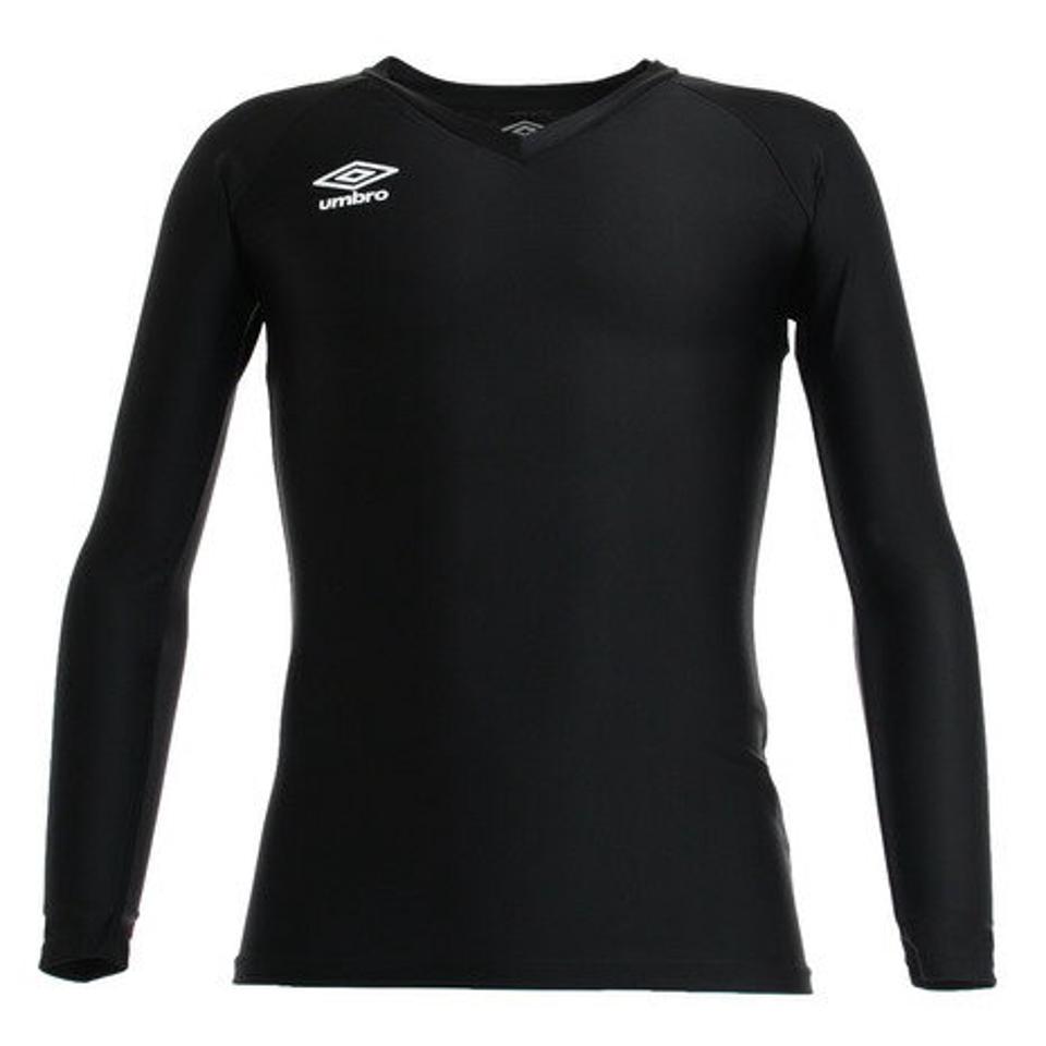 アンブロ(UMBRO) サッカー ウェア メンズ 長袖パワーインナーVネックシャツ UAS9701L BLK インナー アンダーシャツ (メンズ)