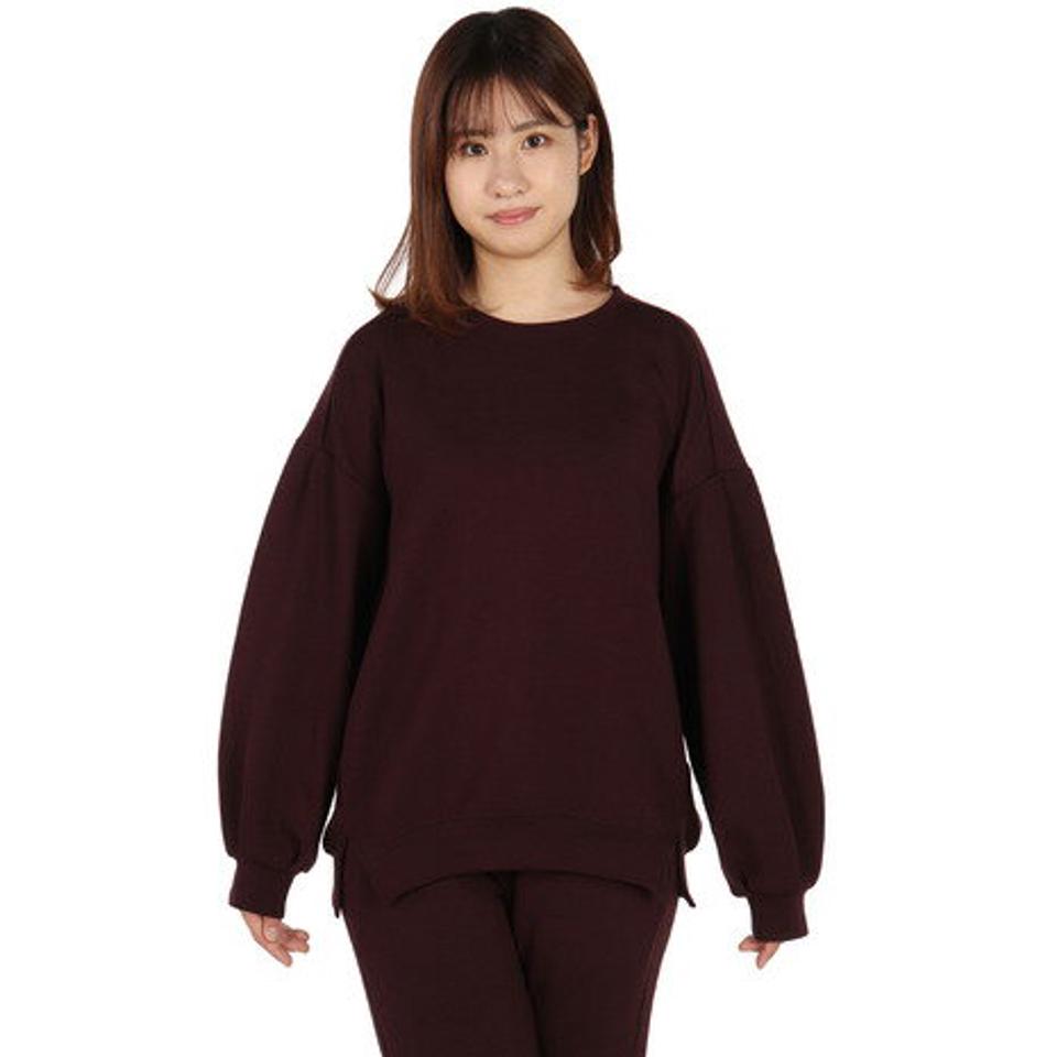 エルケクス（ELKEX）（レディース）ダブルニットクルーネックシャツ EKL1FA3078 DBRN