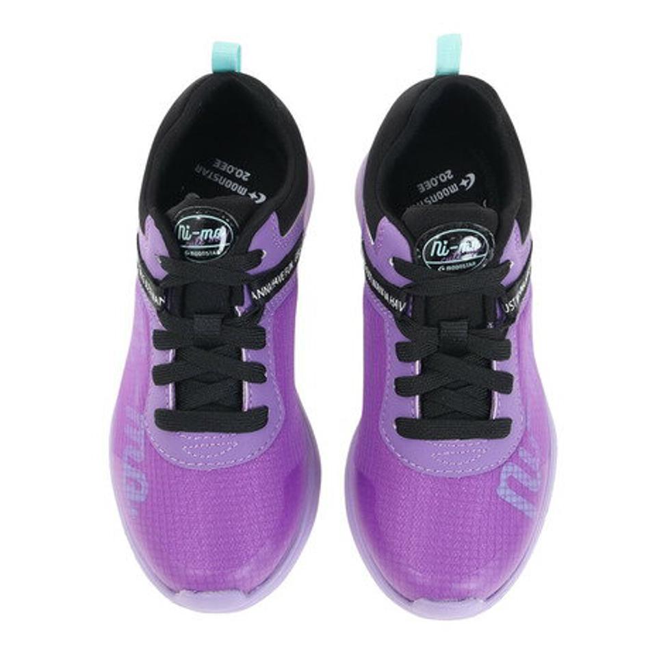 ムーンスター（MoonStar）（キッズ） スニーカー ジュニア 紫 黒 NM J053 12295401 12295406 22SS パープル ブラック スポーツシューズ