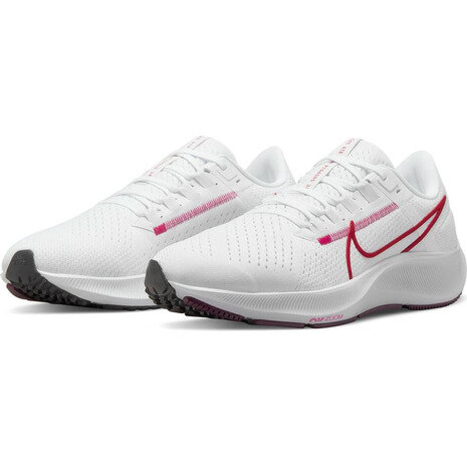 ナイキ（NIKE）（レディース）ランニングシューズ エア ズーム ペガサス 38 ホワイト ハイビスカス CW7358-106 スニーカー 厚底 プレート 駅伝 部活 マラソン