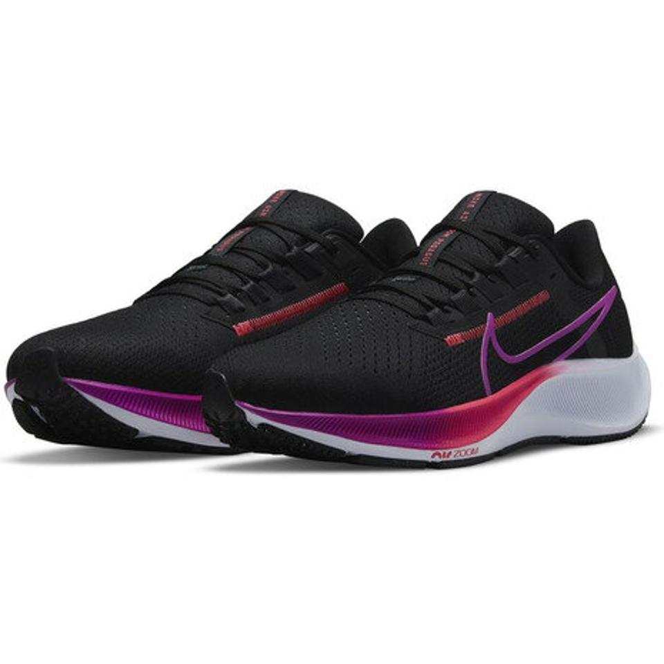 【ランニング対象品購入&エントリーでP10倍！8/19 20:00〜8/28 23:59】ナイキ（NIKE） エア ズーム ペガサス 38 ブラック バイオレット 黒 CW7358-011 ランニングシューズ 靴 スポーツスニーカー ジョギング マラソン （レディース）