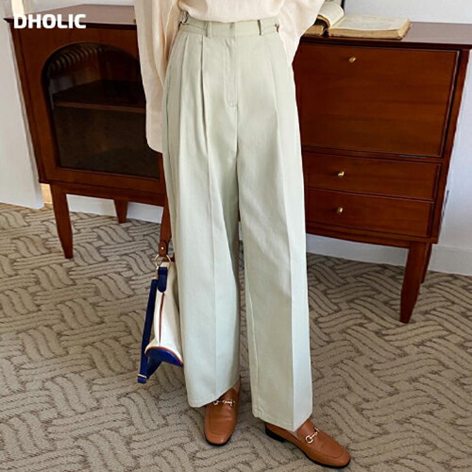 サイドベルトワイドコットンパンツ・全4色・t66734 レディース 【pt】パンツ ロング 丈 ワイド パステル 無地 単色 シンプル 秋 冬 春 夏 オフィスカジュアル コットン 綿 タック ベルト ダーツライン カジュアル 韓国ファッション