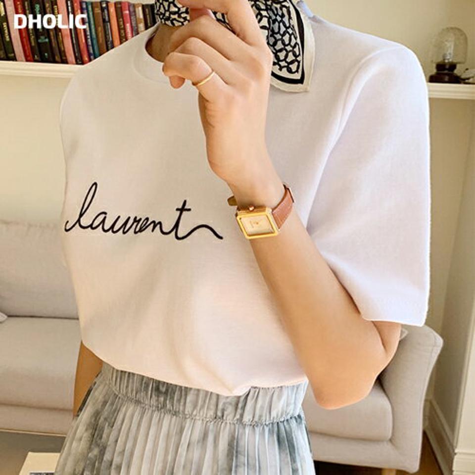【4DAY限定SALE】レタリングラウンド半袖Tシャツ・全4色・t66742 レディース 【tops】トップス Tシャツ ロゴ ロゴT 半袖 ラフ 春 夏 シンプル レタリング 筆記体 パステル カジュアル ラウンドネック ゆったり 楽ちん 韓国ファッション