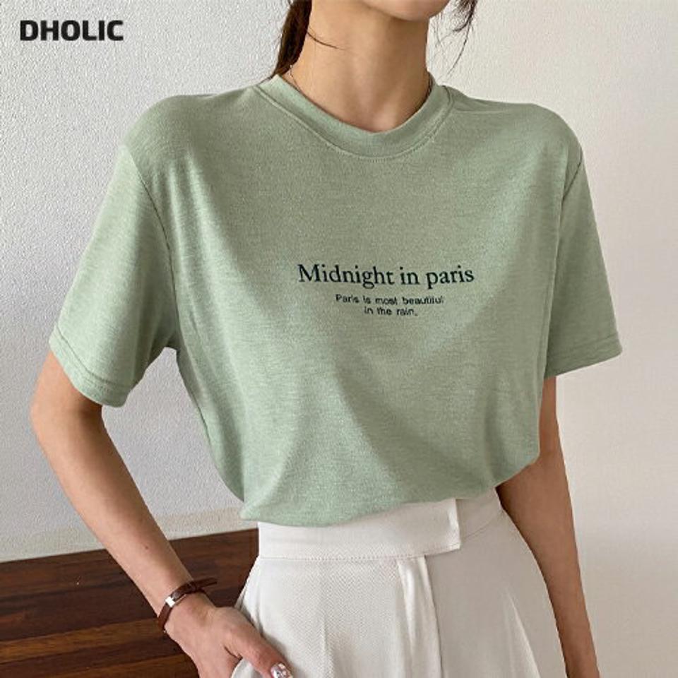 レタリングラウンドTシャツ・全4色・t66693 レディース 【tops】トップス Tシャツ 半袖 パステル ロゴ ロゴT 配色 シンプル 春 夏 レタリング ラフ シルキー カジュアル ガーリー ラウンドネック 楽ちん 韓国ファッション