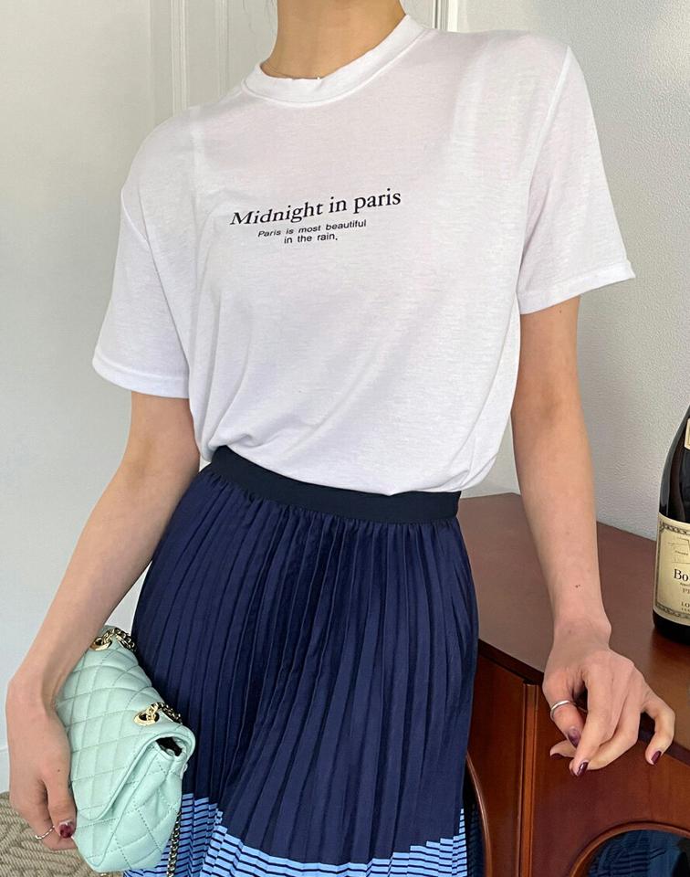 レタリングラウンドTシャツ・全4色・t66693 レディース 【tops】トップス Tシャツ 半袖 パステル ロゴ ロゴT 配色 シンプル 春 夏 レタリング ラフ シルキー カジュアル ガーリー ラウンドネック 楽ちん 韓国ファッション