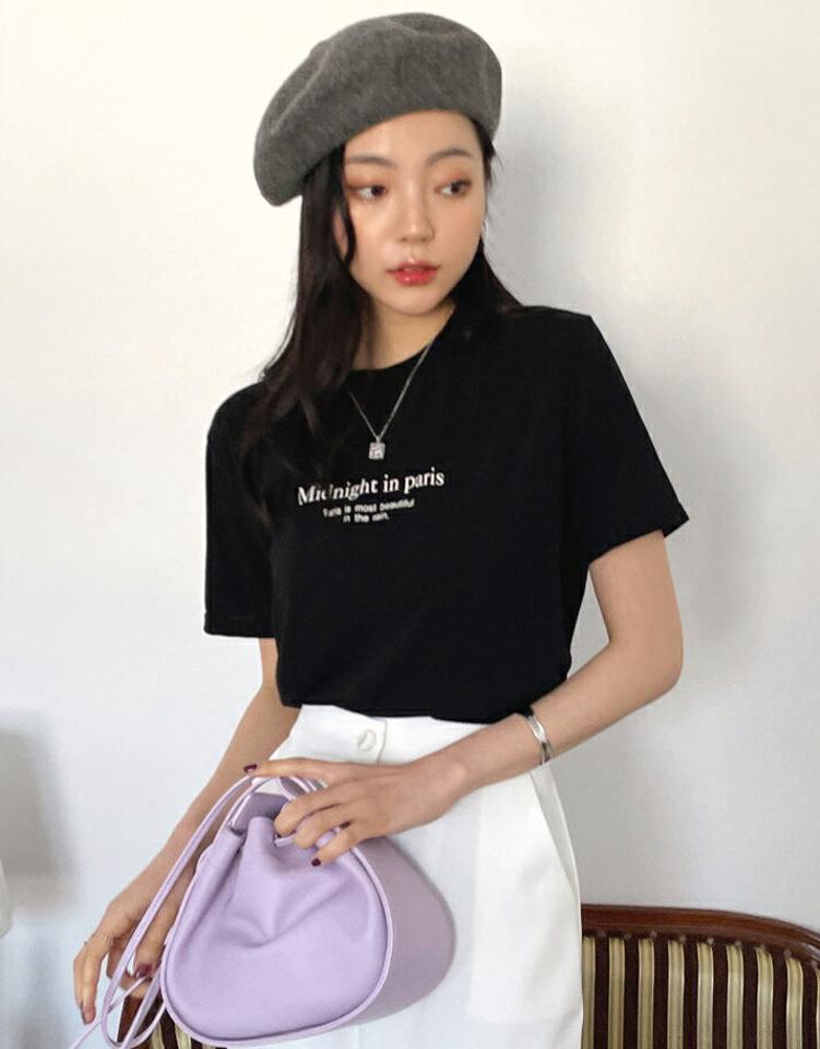 レタリングラウンドTシャツ・全4色・t66693 レディース 【tops】トップス Tシャツ 半袖 パステル ロゴ ロゴT 配色 シンプル 春 夏 レタリング ラフ シルキー カジュアル ガーリー ラウンドネック 楽ちん 韓国ファッション