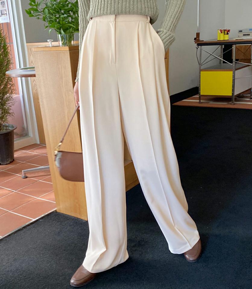 ツータックワイドスラックス・全5色・t00440 レディース 【pt】スラックス パンツ ロング 丈 単色 無地 シンプル 春 夏 秋 冬 パステル カジュアル ワイド カラバリ タック 脚長 オフィスカジュアル きれいめ ピンク 韓国ファッション