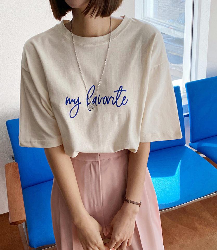レタリング半袖Tシャツ・全3色・b00414 レディース 【tops】トップス 半袖 Tシャツ レタリング ロゴT ロゴ シンプル 春 夏 コットン 綿 100％ ラウンドネック 肩落ち オーバーフィット パステル 韓国ファッション