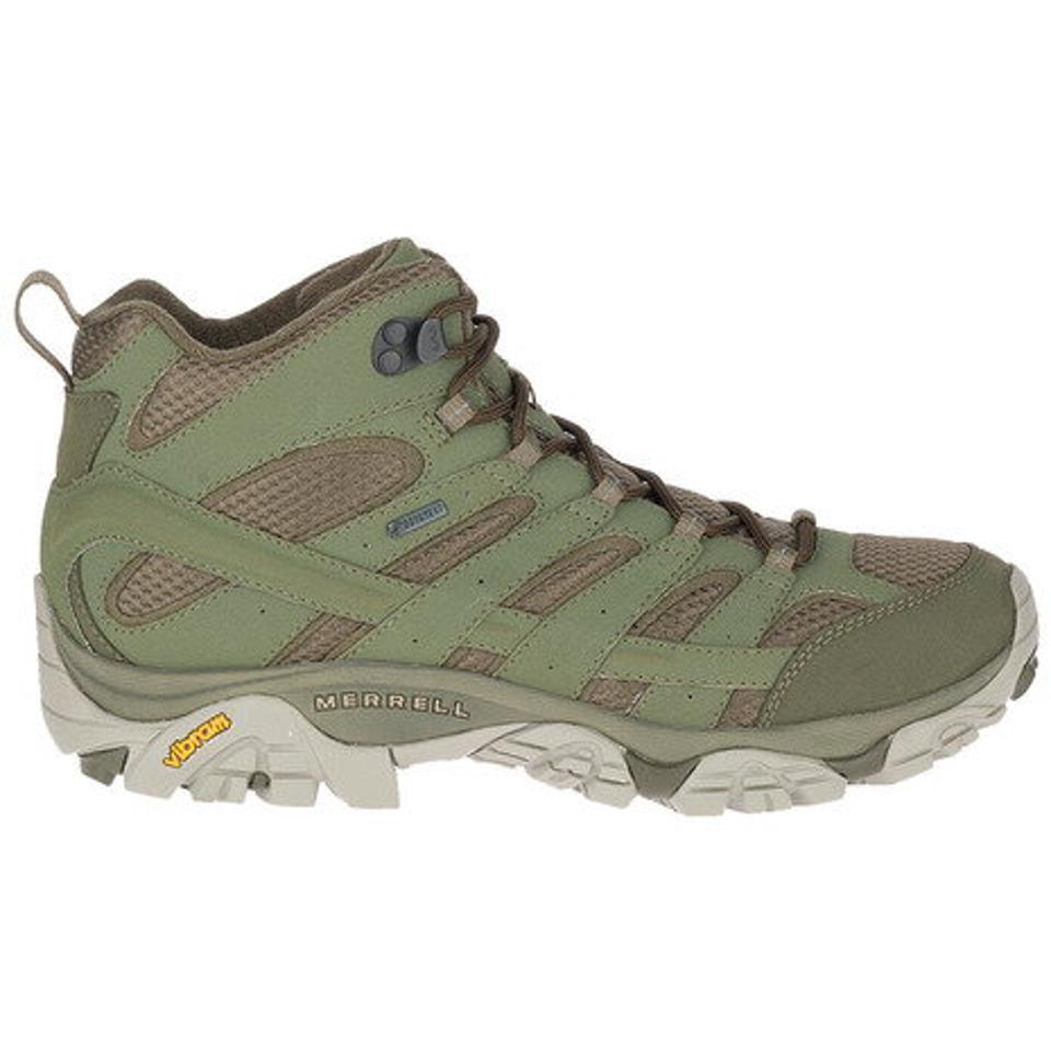 メレル（MERRELL） アウトドアシューズ トレッキングシューズ 登山靴 GORE-TEX WIDE WIDTH モアブ2 ミッド 99773 OLIVE ゴアテックス 468g 防水 （メンズ）