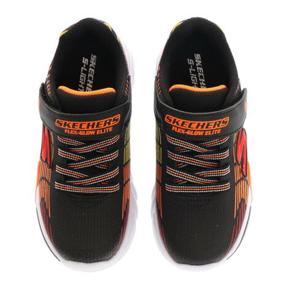 スケッチャーズ（SKECHERS）（キッズ）スニーカー ジュニア ベルト付き 黒 青 シューズフレックス グローエリート ブラック ブルー 400135L