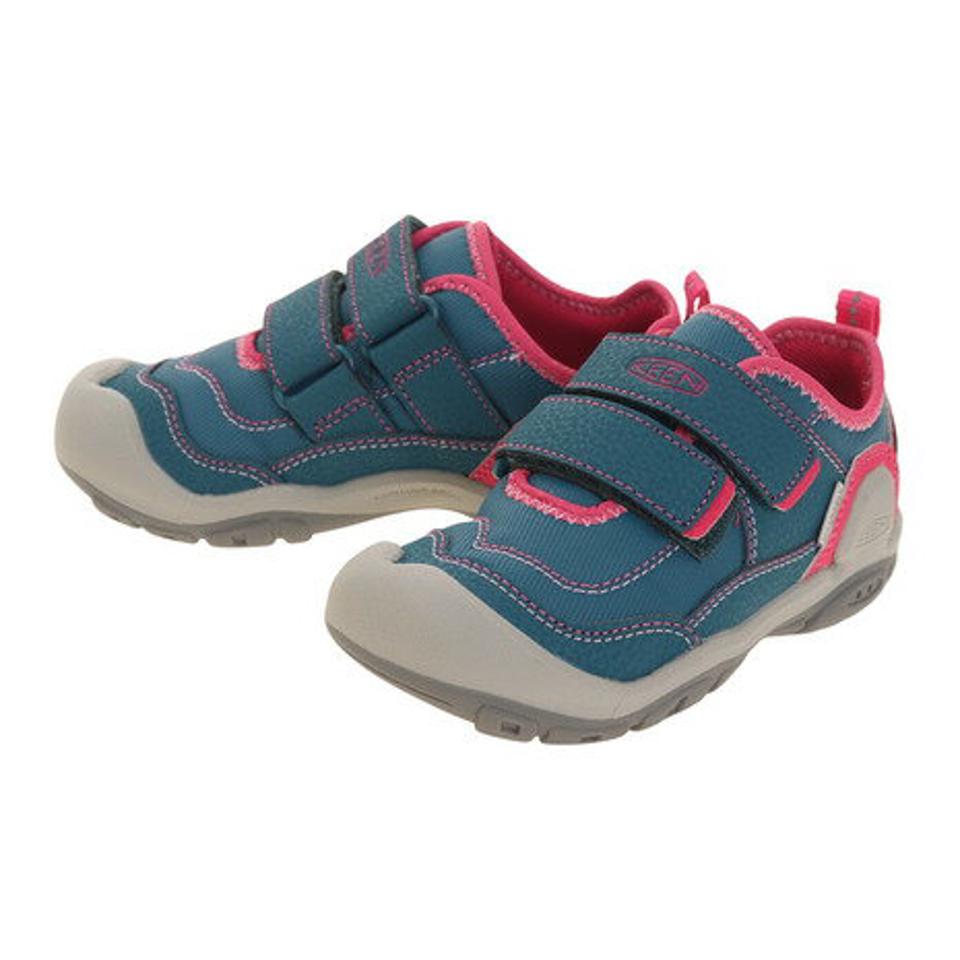 キーン（KEEN）（キッズ）ジュニアカジュアルシューズ ノッチホロウ KNOTCH HOLLOW DS ブルーピンク 1025895 マジックテープ 履きやすい 通園 普段履き