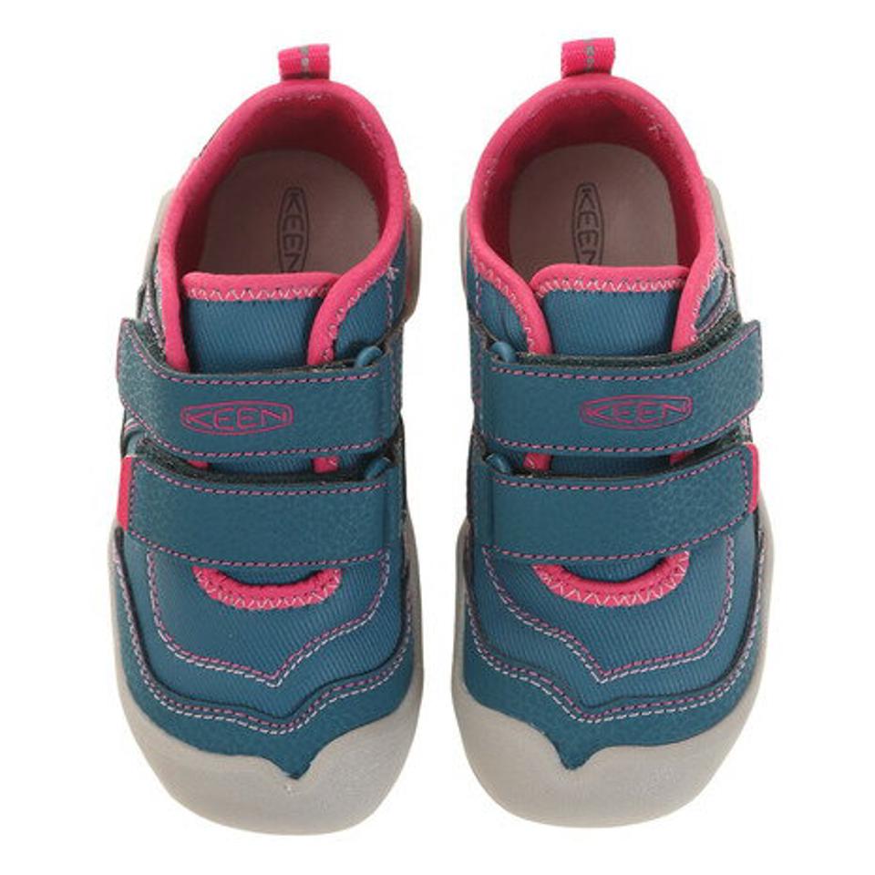 キーン（KEEN）（キッズ）ジュニアカジュアルシューズ ノッチホロウ KNOTCH HOLLOW DS ブルーピンク 1025895 マジックテープ 履きやすい 通園 普段履き