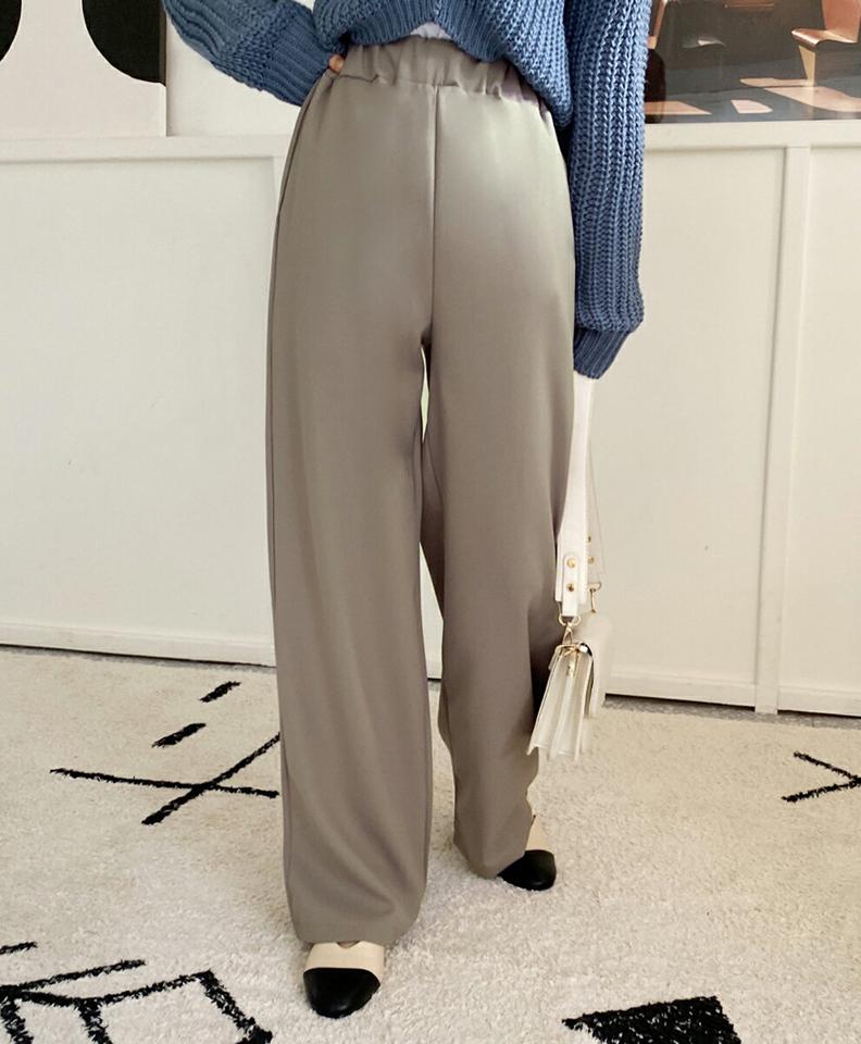 ウエストゴムワイドパンツ・全3色・t66358 レディース 【pt】パンツ ロング 丈 無地 単色 シンプル ハイウエスト 春 夏 秋 冬 パステル ウエストゴム 楽ちん ワイド カジュアル 大人っぽ クリーム ココア ピンク 韓国ファッション