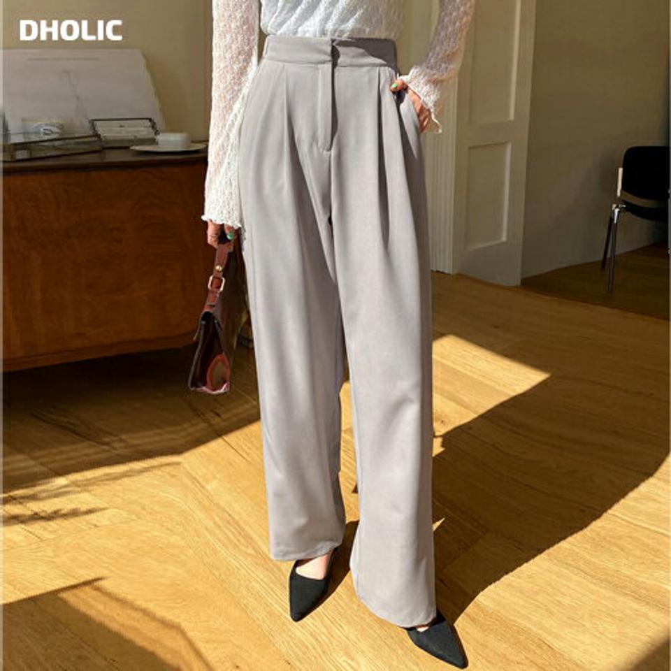 バックゴムストレートスラックス・全4色・t66802 レディース 【pt】韓国ファッション ボトムス ロング ロングパンツ スラックスパンツ スラックス バックゴム ストレート ハイウエスト 無地 シンプル フェミニン カジュアル 春 秋 冬