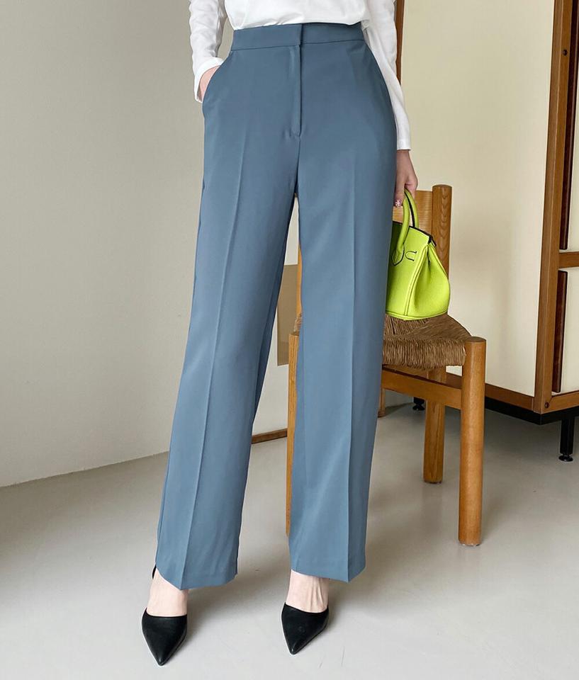 バックタックワイドスラックス・全3色・t71866 レディース 【pt】スラックス パンツ ロング 丈 ワイド ストレート ダーツライン 無地 単色 シンプル 春 夏 秋 冬 オフィスカジュアル きれいめ 大人っぽ 上品 韓国ファッション ハイホリHIHOLLI