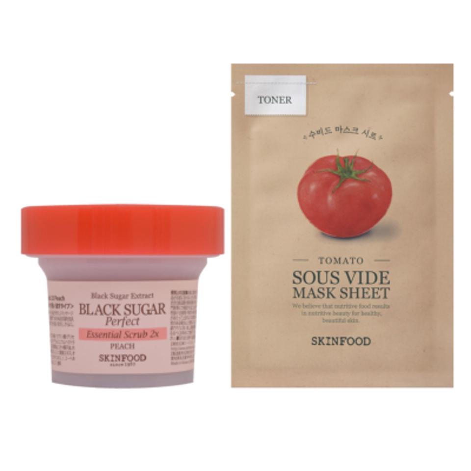 ２Xスクラブ ピーチ MINI & トマト スーヴィッドマスクシート セット