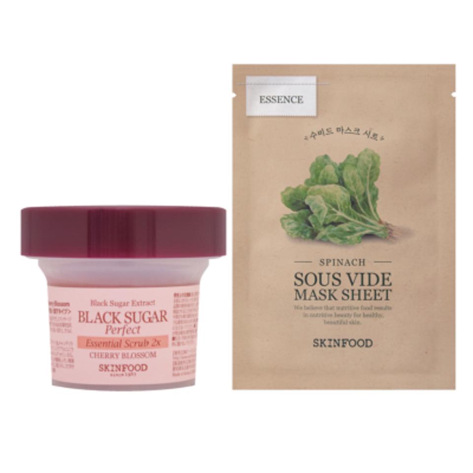 ２Xスクラブ チェリーブロッサム MINI & スピニッチ スーヴィッドマスクシート セット