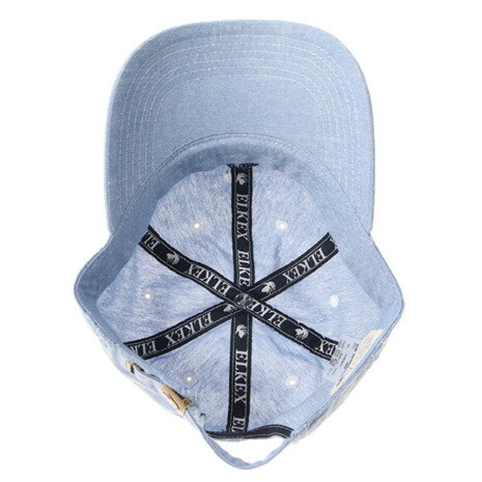 エルケクス(ELKEX) 帽子 メンズ キャップ ロゴ シャンブレーキャップ 897EK0ST6135 SAX 日よけ (メンズ)