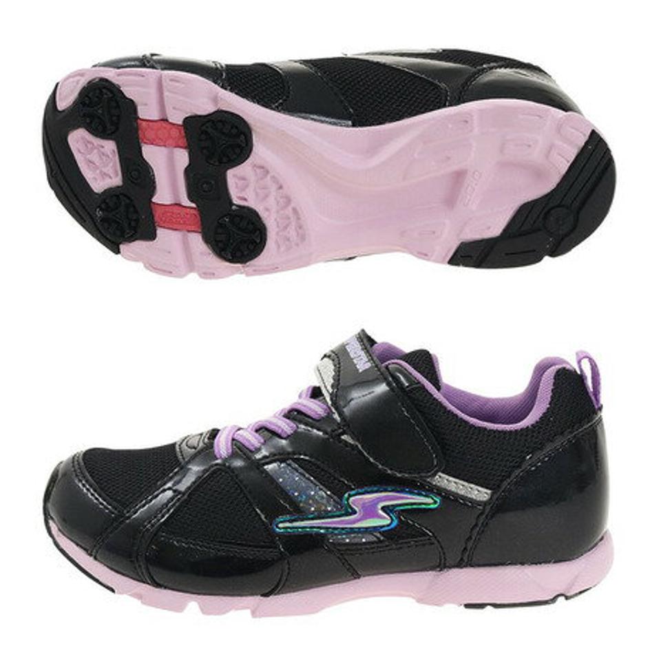 ムーンスター(MoonStar) ジュニアスポーツシューズ ベルクロ ベルト付き スニーカー SS J7142F BK 12295786 F (キッズ)