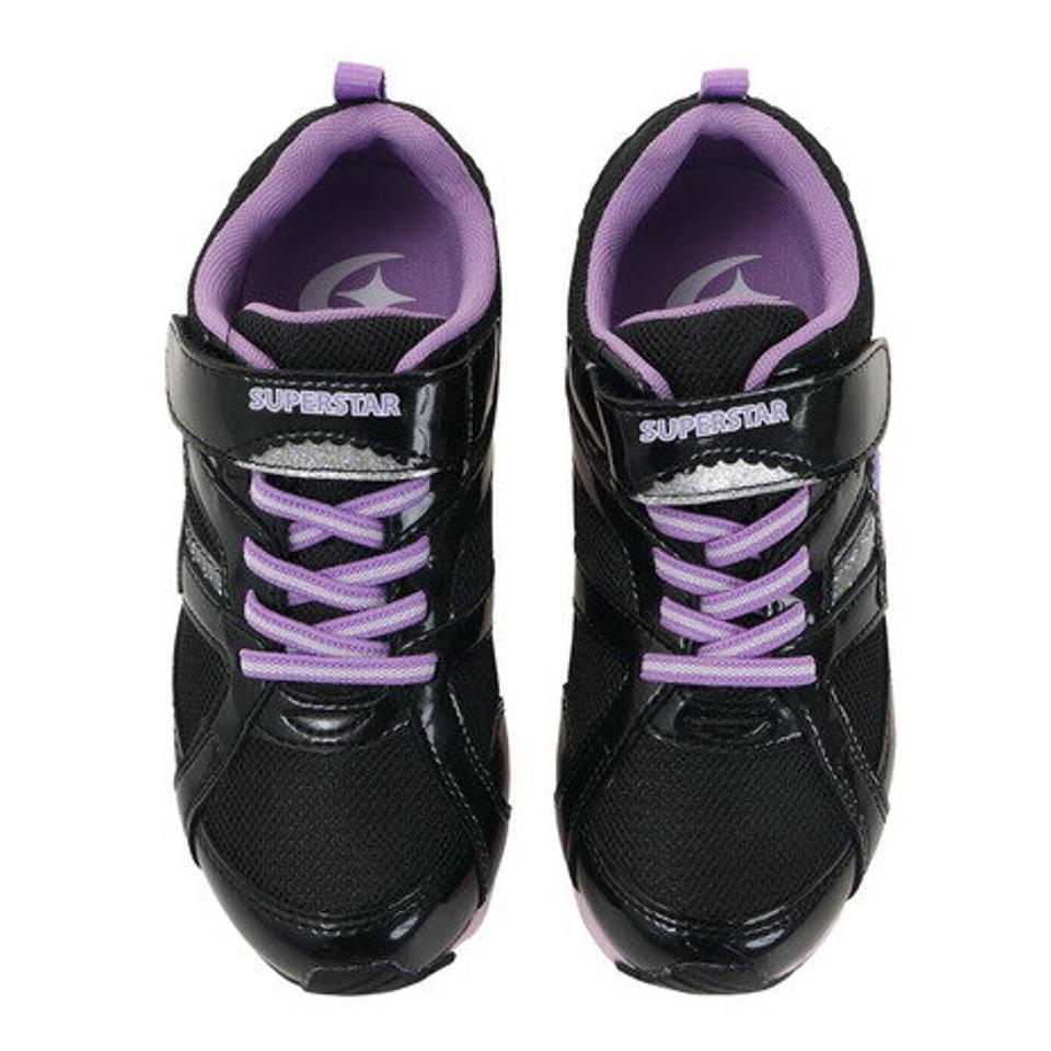 ムーンスター(MoonStar) ジュニアスポーツシューズ ベルクロ ベルト付き スニーカー SS J7142F BK 12295786 F (キッズ)