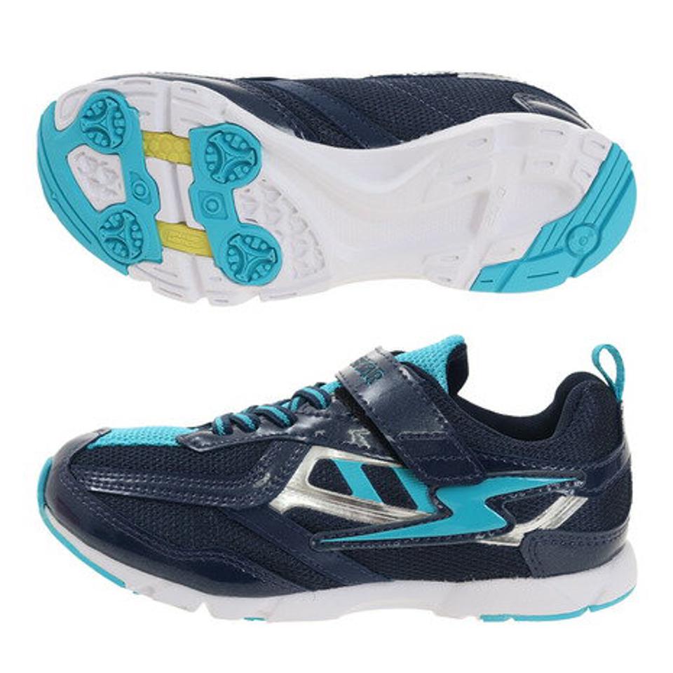 ムーンスター（MoonStar）（キッズ） ジュニア ランニングシューズ 紺 スーパースター SUPERSTAR ネイビー フラッシュグリーン SS J7143F LM 12295767 F