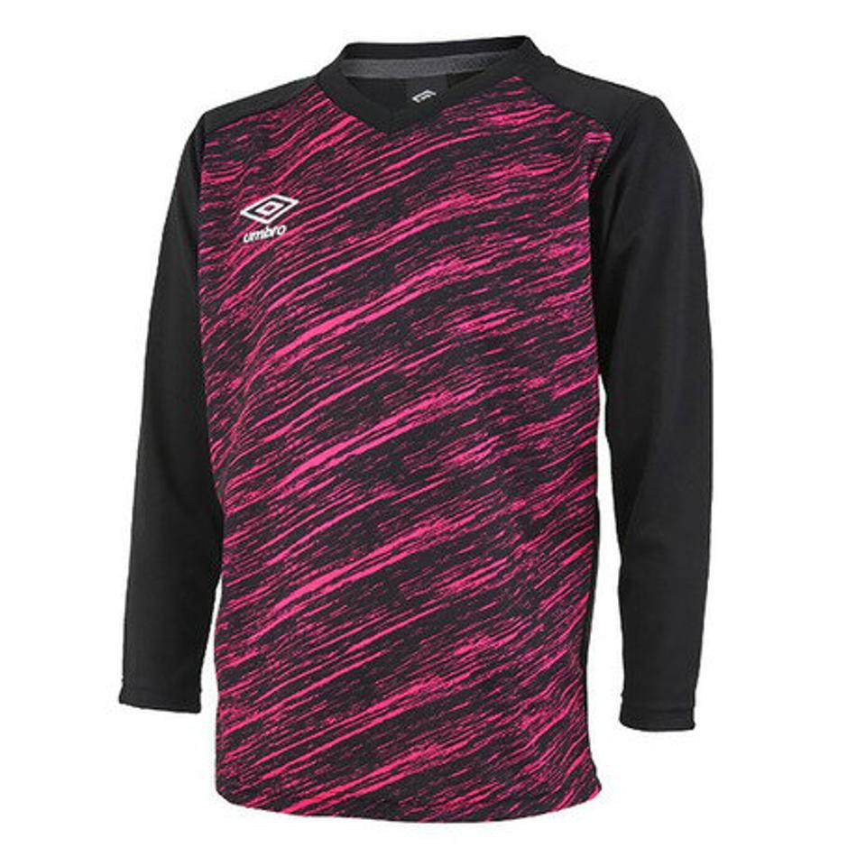 アンブロ(UMBRO) サッカーウェア ジュニア グラフィック長袖プラクティスシャツ UUJSJB53 BKPK (キッズ)