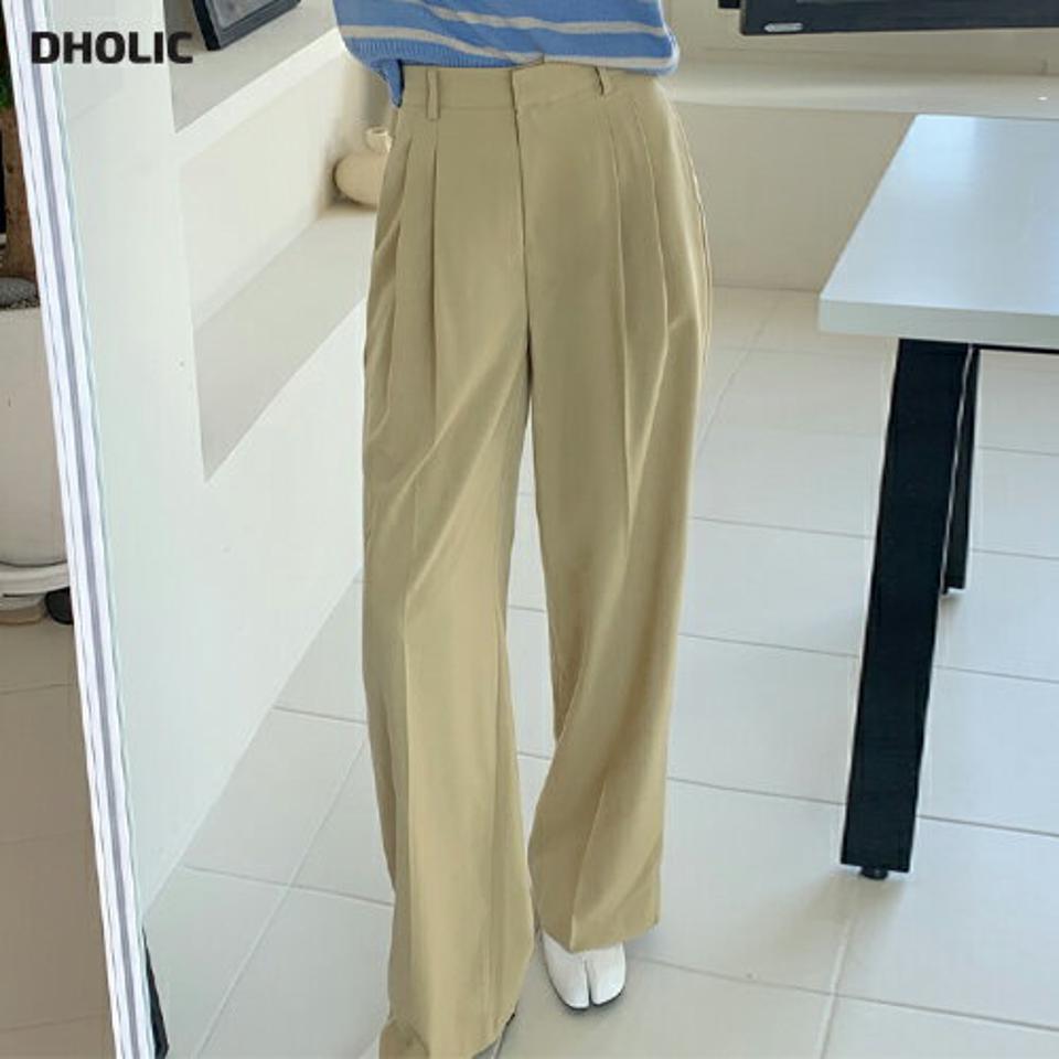 センタープレスワイドスラックス・全3色・b66786 レディース 【pt】韓国ファッション ボトムス ロング ロングパンツ スラックスパンツ スラックス センタープレス ワイド ハイウエスト 無地 シンプル 黄色 スクールガール カラーパンツ フェミニン カジュアル 春 秋 冬