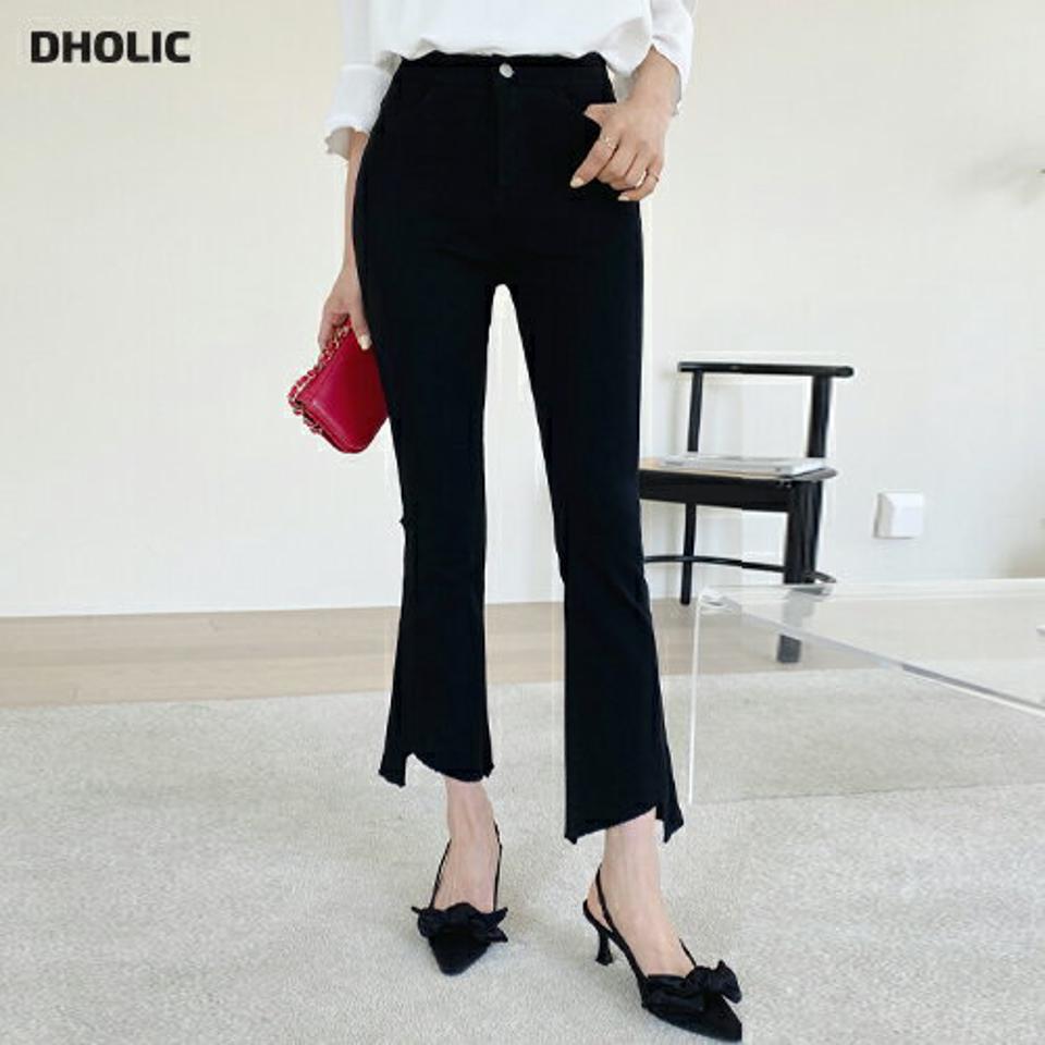 フリンジスリットフレアパンツ・全2色・b66788 レディース 【pt】韓国ファッション ボトムス ロング ロングパンツ フリンジ スリット フレアパンツ ベルトループ タイト スリム 無地 シンプル フェミニン カジュアル y2k 春 秋 冬