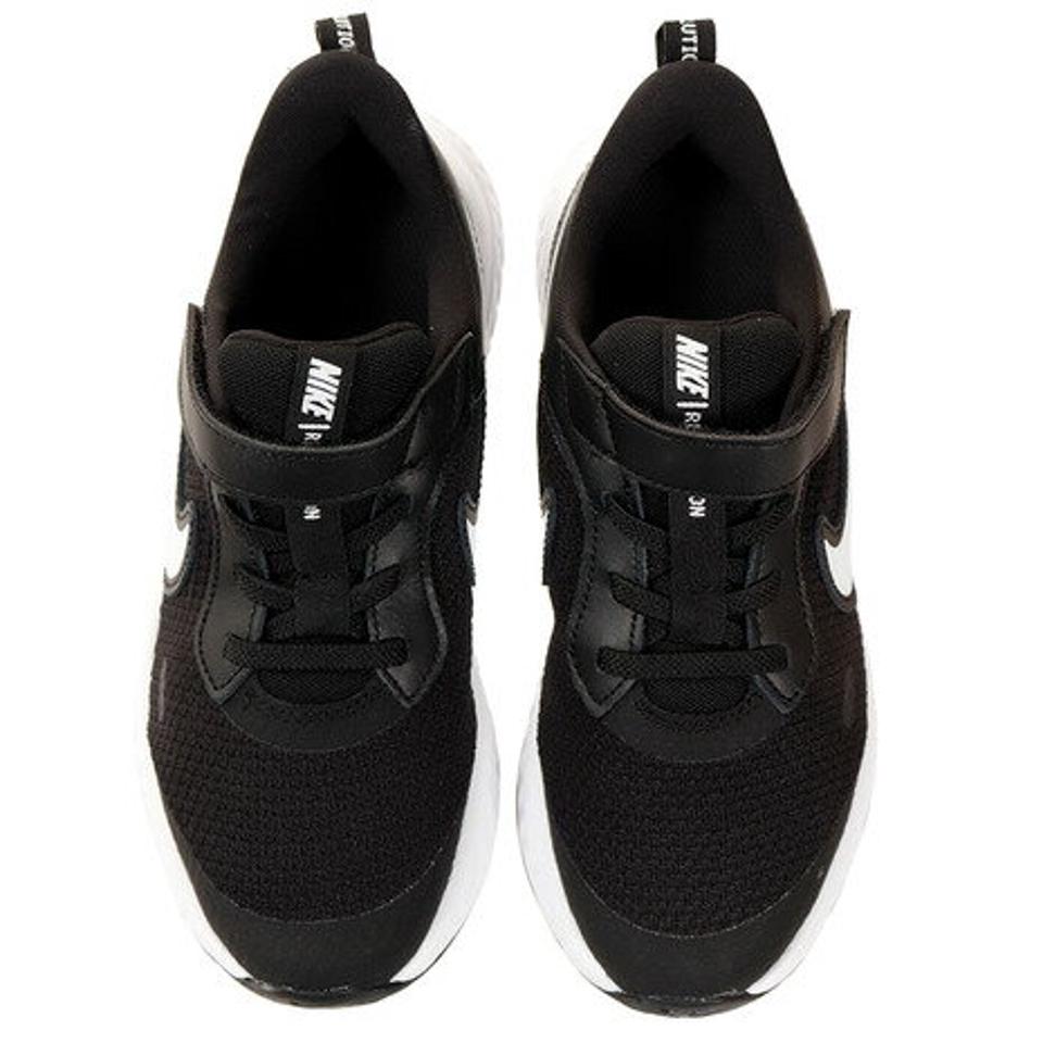 ナイキ（NIKE）（キッズ）レボリューション 5 PSV ブラック ホワイト 黒 白 BQ5672 003 ジュニア スポーツシューズ マジックテープ スニーカー 運動靴 子供