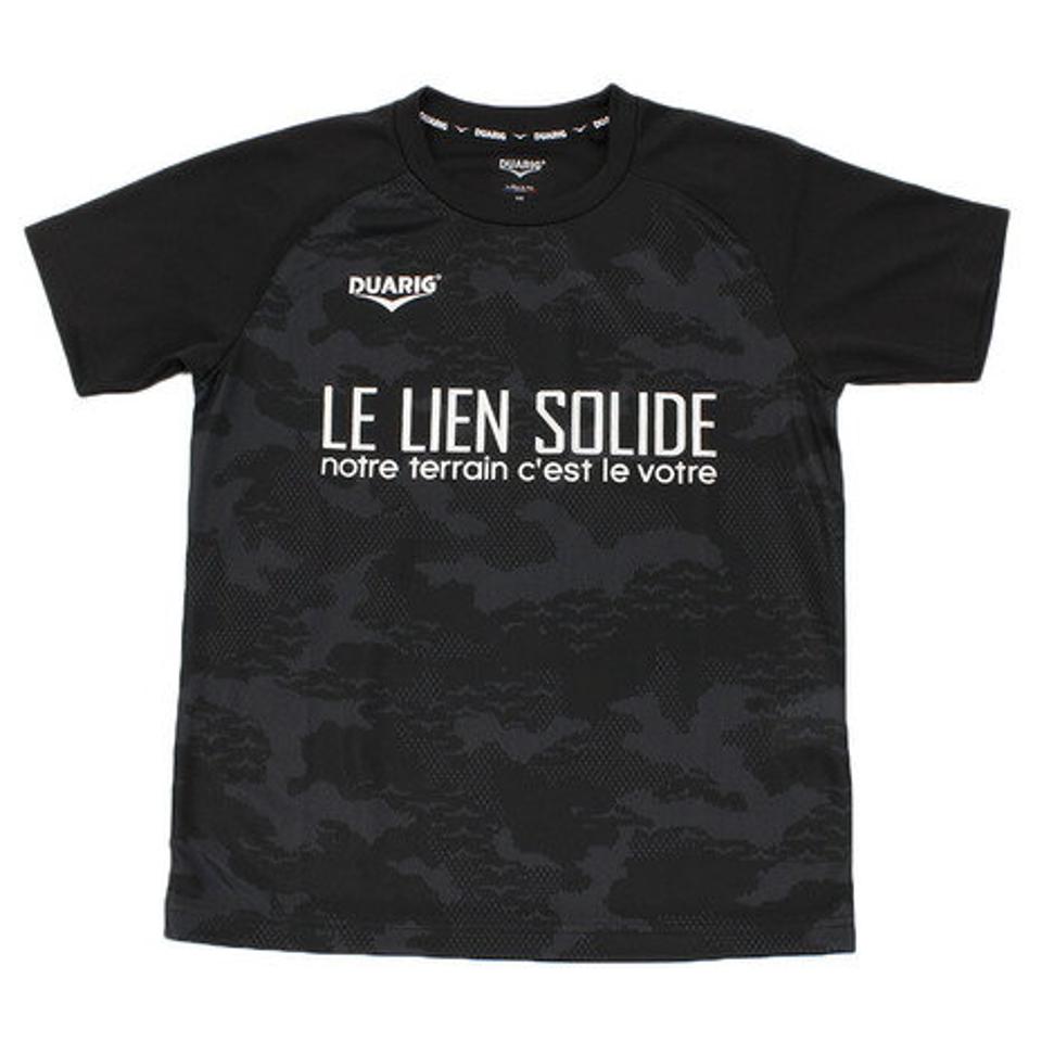 デュアリグ(DUARIG) サッカーウェア 半袖 Tシャツ ジュニア ドライプラス (吸汗速乾) カモ昇華 プラクティスシャツ 742D9HD7220 BLK (キッズ)
