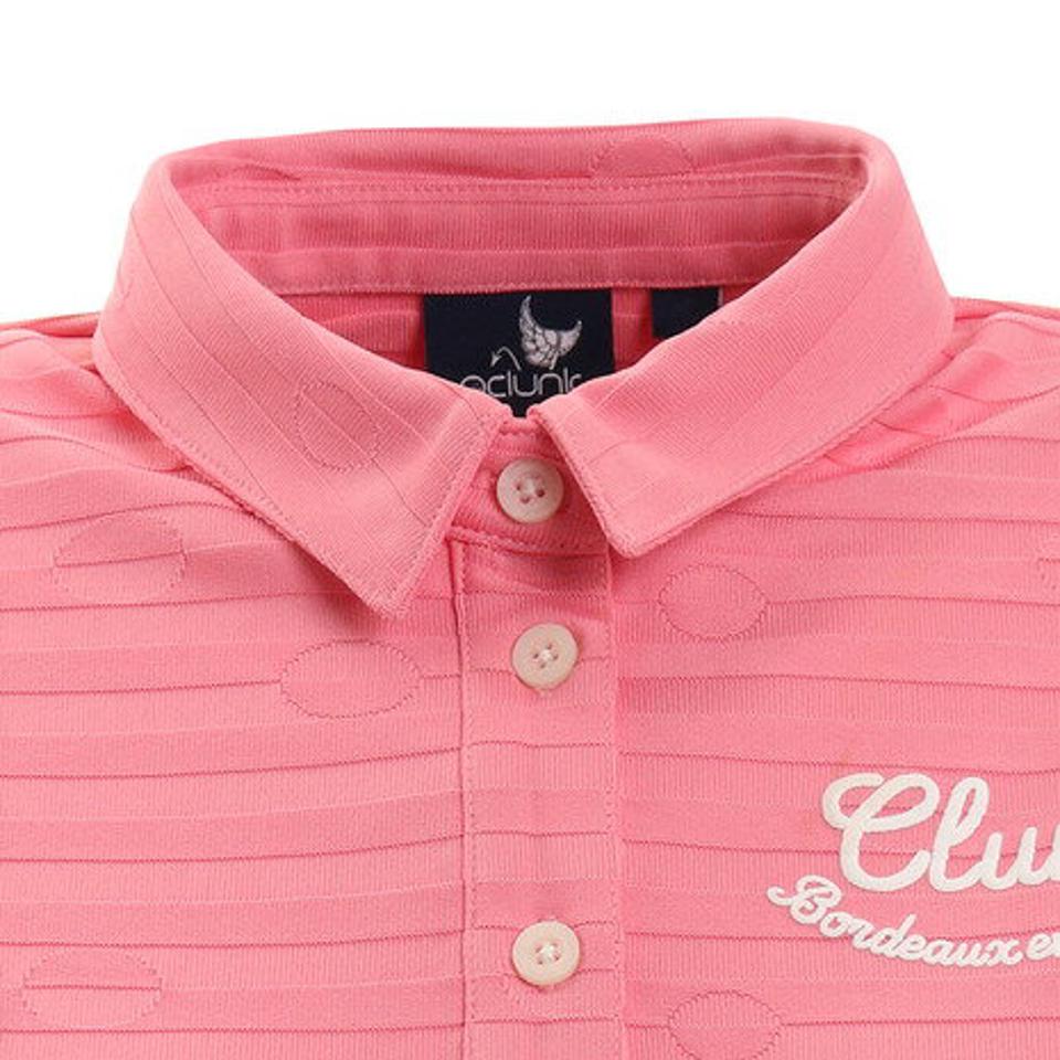 クランク(CLUNK) ゴルフウェア ドットジャガード半袖ポロシャツ CL5HUG02 PNK (レディース)