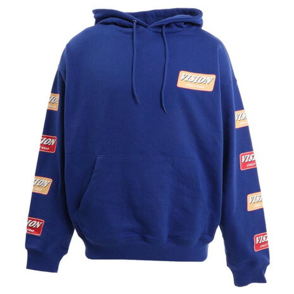 ヴィジョン（VISION） 裏毛 袖プリントパーカー 2305009-63 BLU （メンズ）