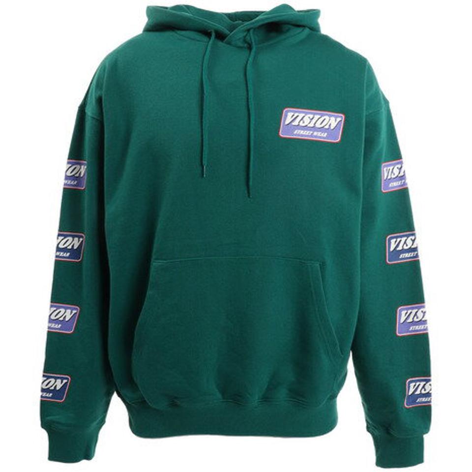 ヴィジョン（VISION） 裏毛 袖プリントパーカー 2305009-52 GRN （メンズ）