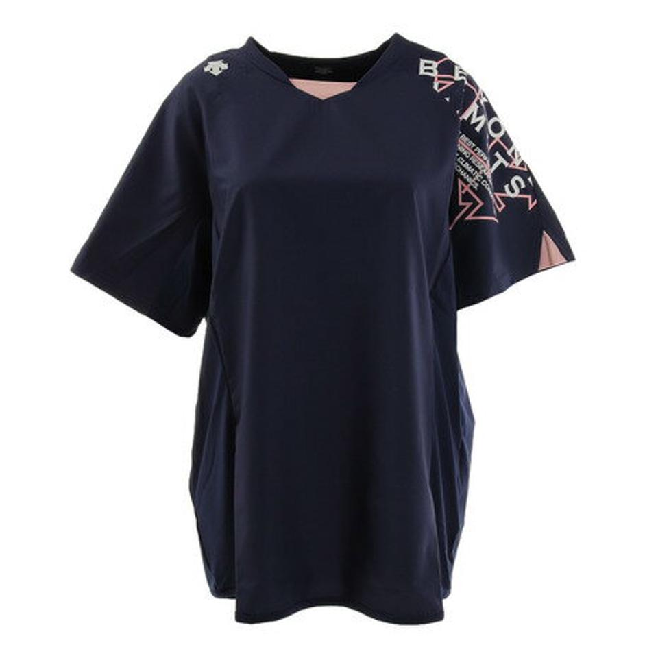 デサント(DESCENTE) バレーボールウェア 半袖ピステシャツ DVWTJK30 NV (レディース)