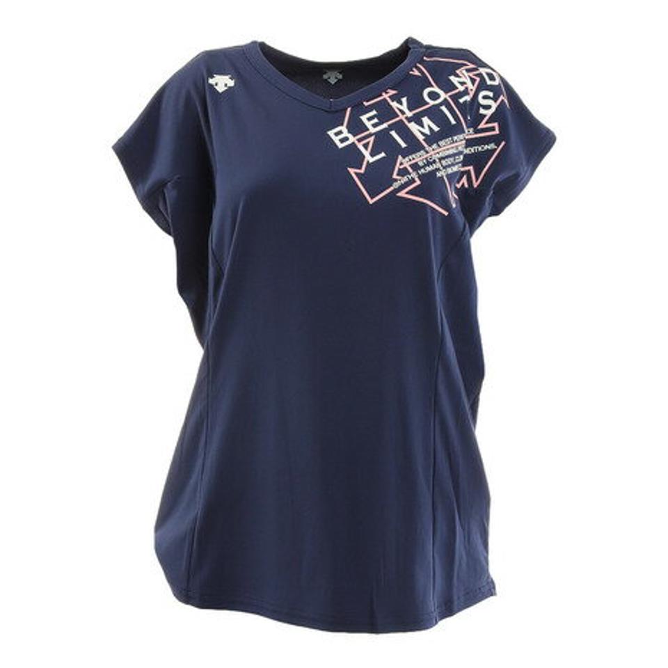 デサント(DESCENTE) バレーボールウェア 半袖プラクティスシャツ DVWTJA51 NV (レディース)