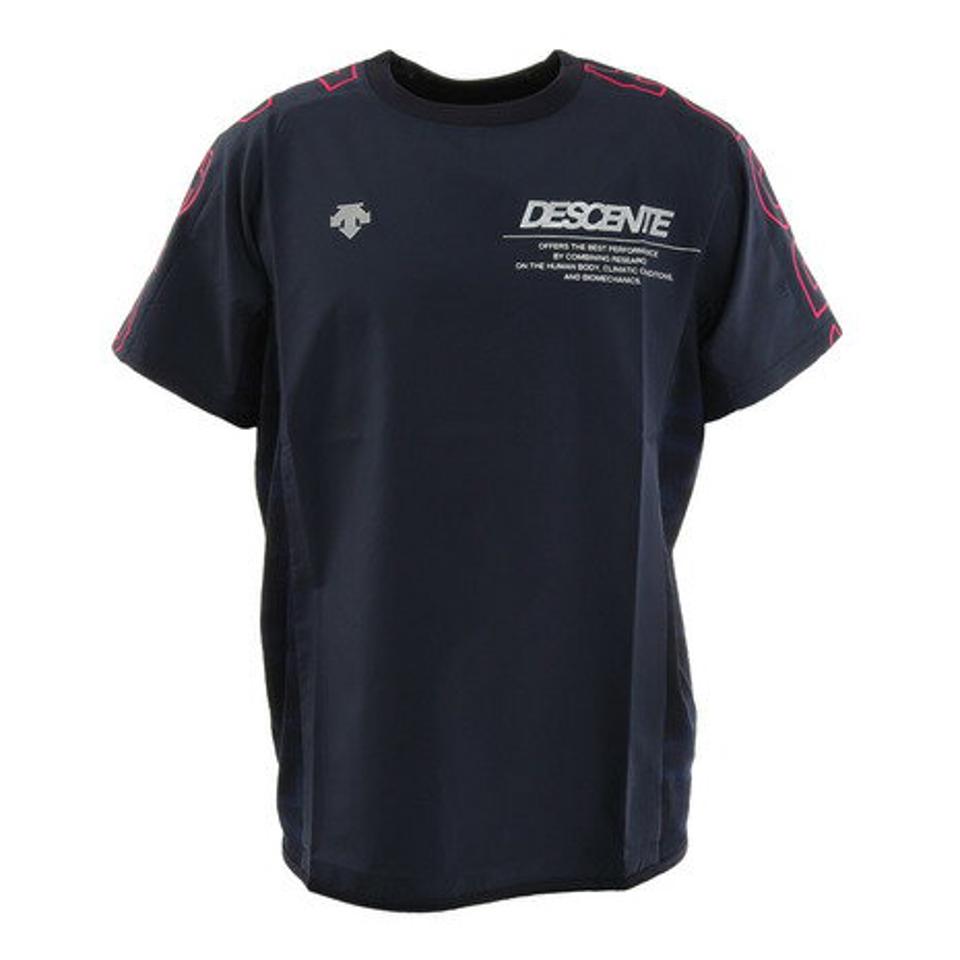 デサント(DESCENTE) バレーボールウェア 半袖ピステシャツ DVUTJK30 NV (メンズ、レディース)