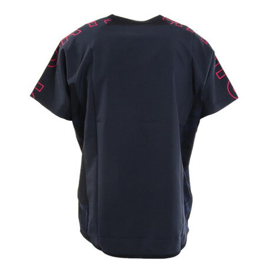 デサント(DESCENTE) バレーボールウェア 半袖ピステシャツ DVUTJK30 NV (メンズ、レディース)